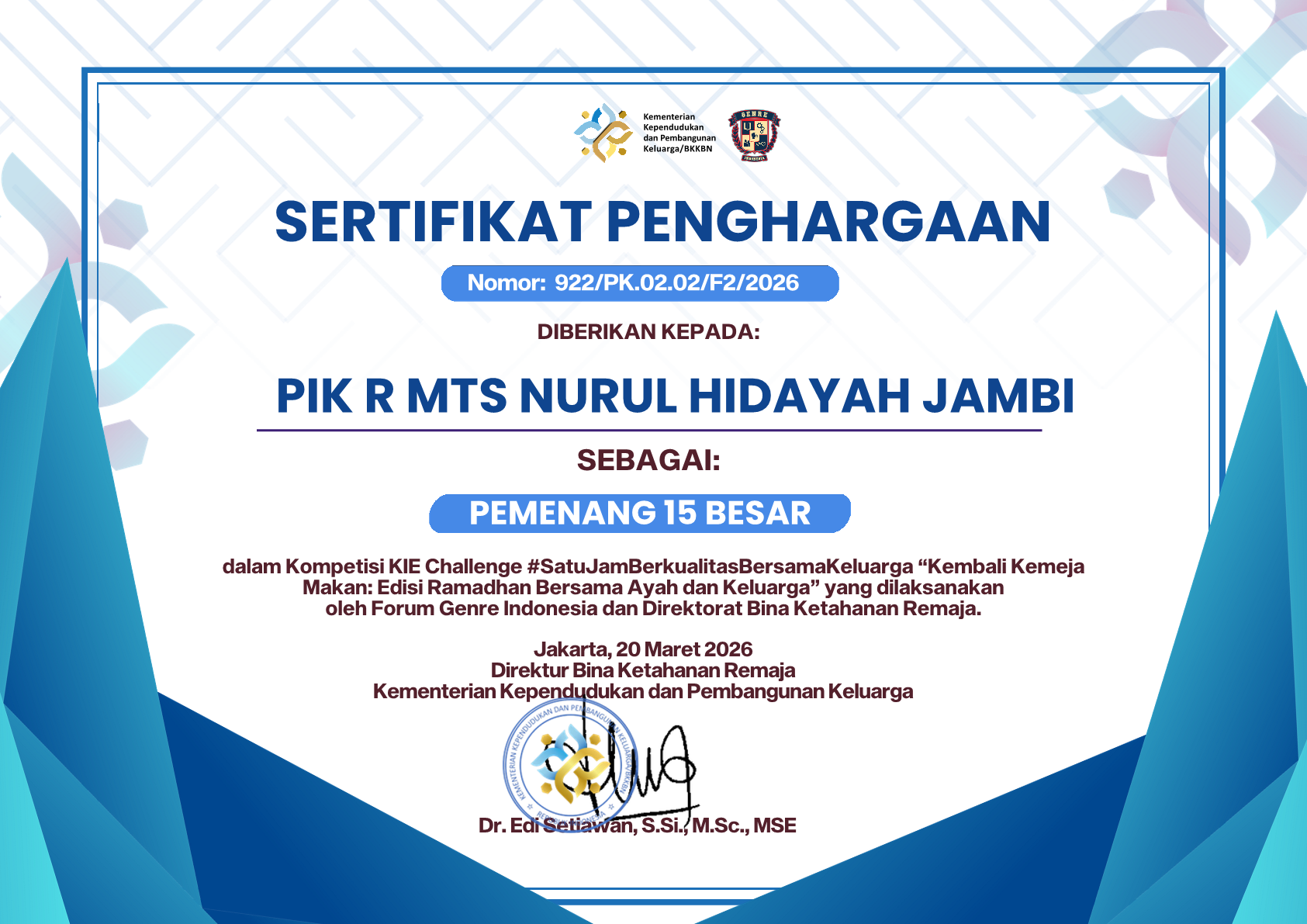 Juara Nasional top 15 Besar 